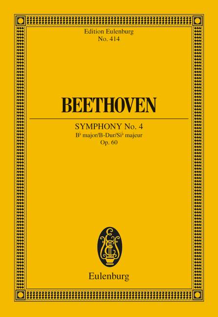 Beethoven: Symphony No. 4 Bb major Opus 60 (Study Score) published by Eulenburg